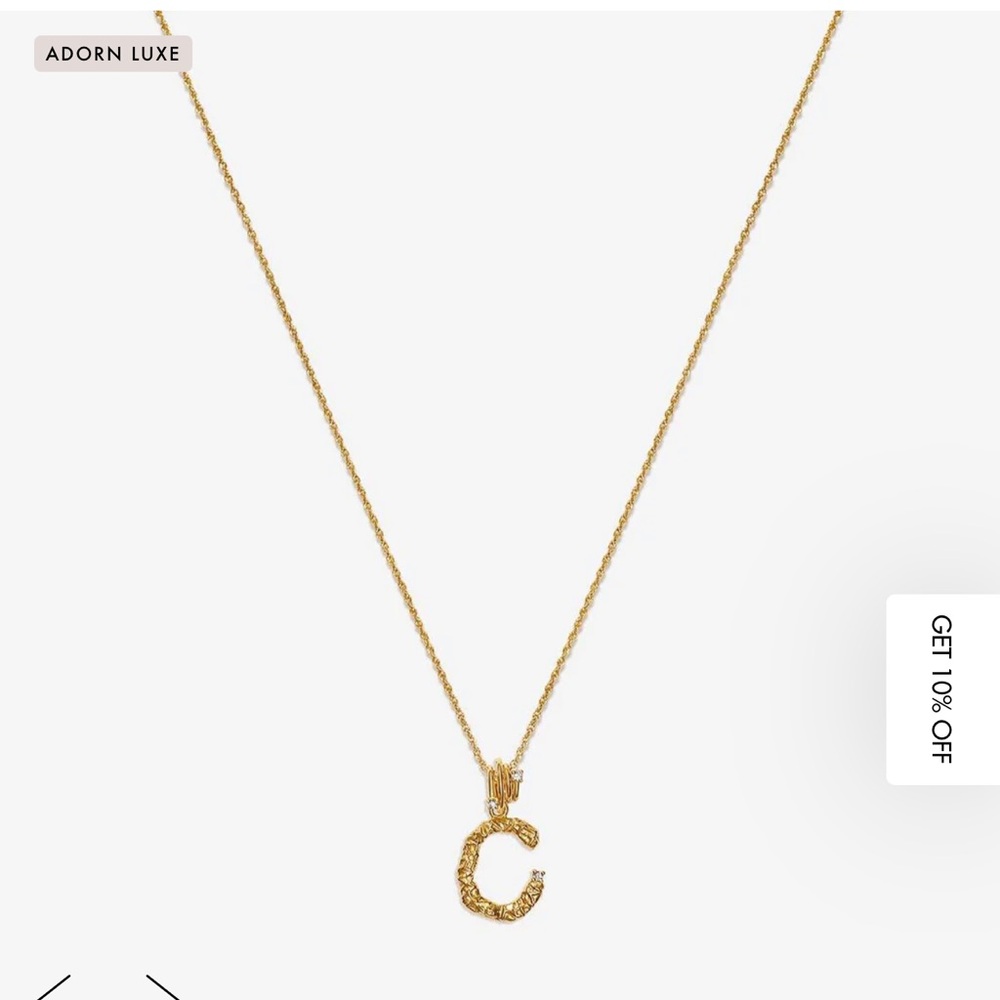 ADORNMONDE Casper C 18 k gold plated sterling silver, crystal